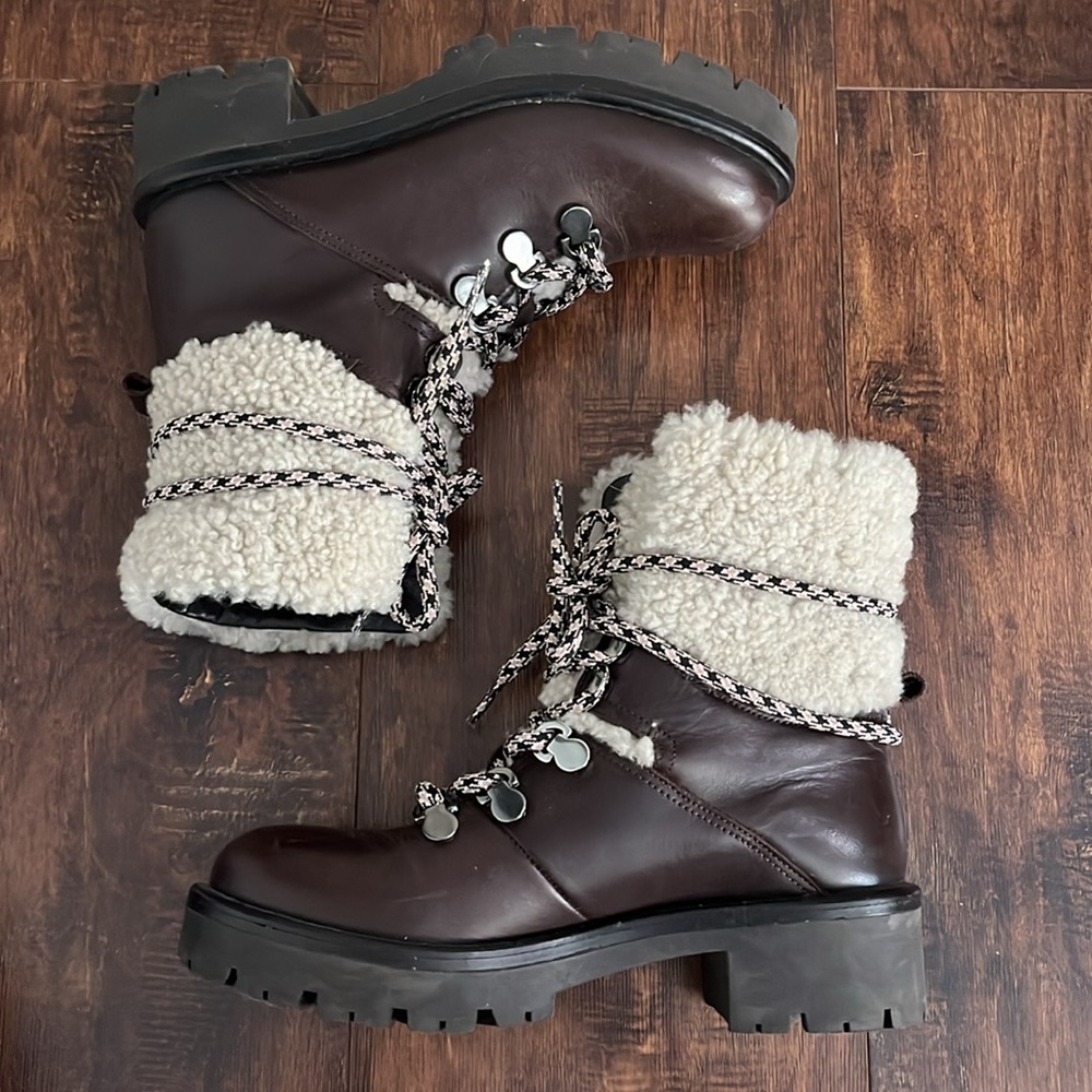 Aquatalia Jamie Shearling and Leather Boots - Picture 3 of 10